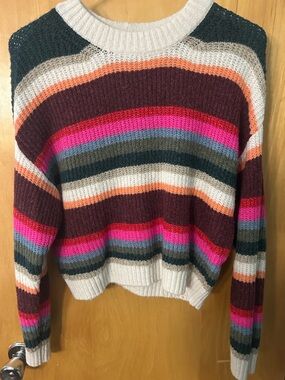 American Eagle Cropped Striped Sweater